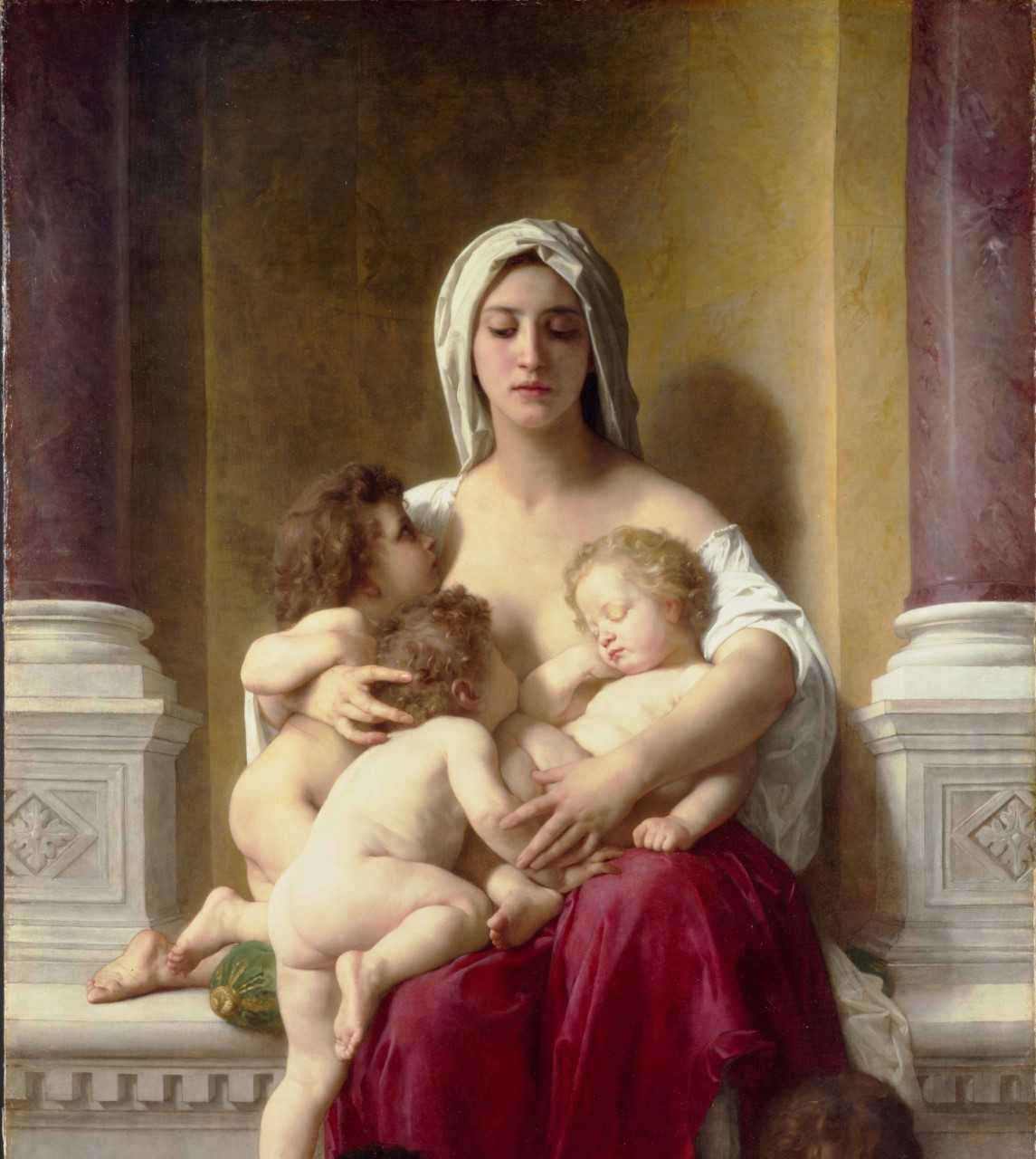 Caritas af William-Adolphe Bouguereau Maleri Caritas af William-Adolphe Bouguereau